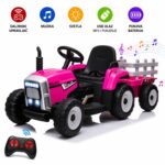 Dečiji električni traktor - pink
